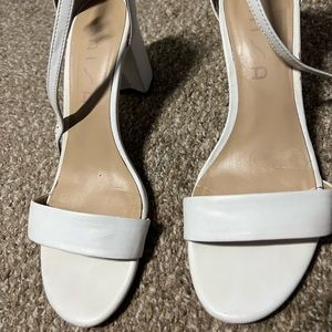 White block strapped heels size 8